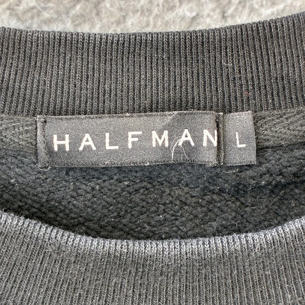 Halfman Bandana Graphic Crewneck Sweatshirt Mens L Black Streetwear Pullover